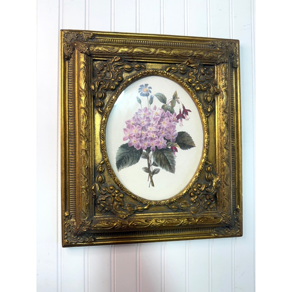 Vintage Robert Grace Gold Frame Hydrangea Print Redoute 16x14